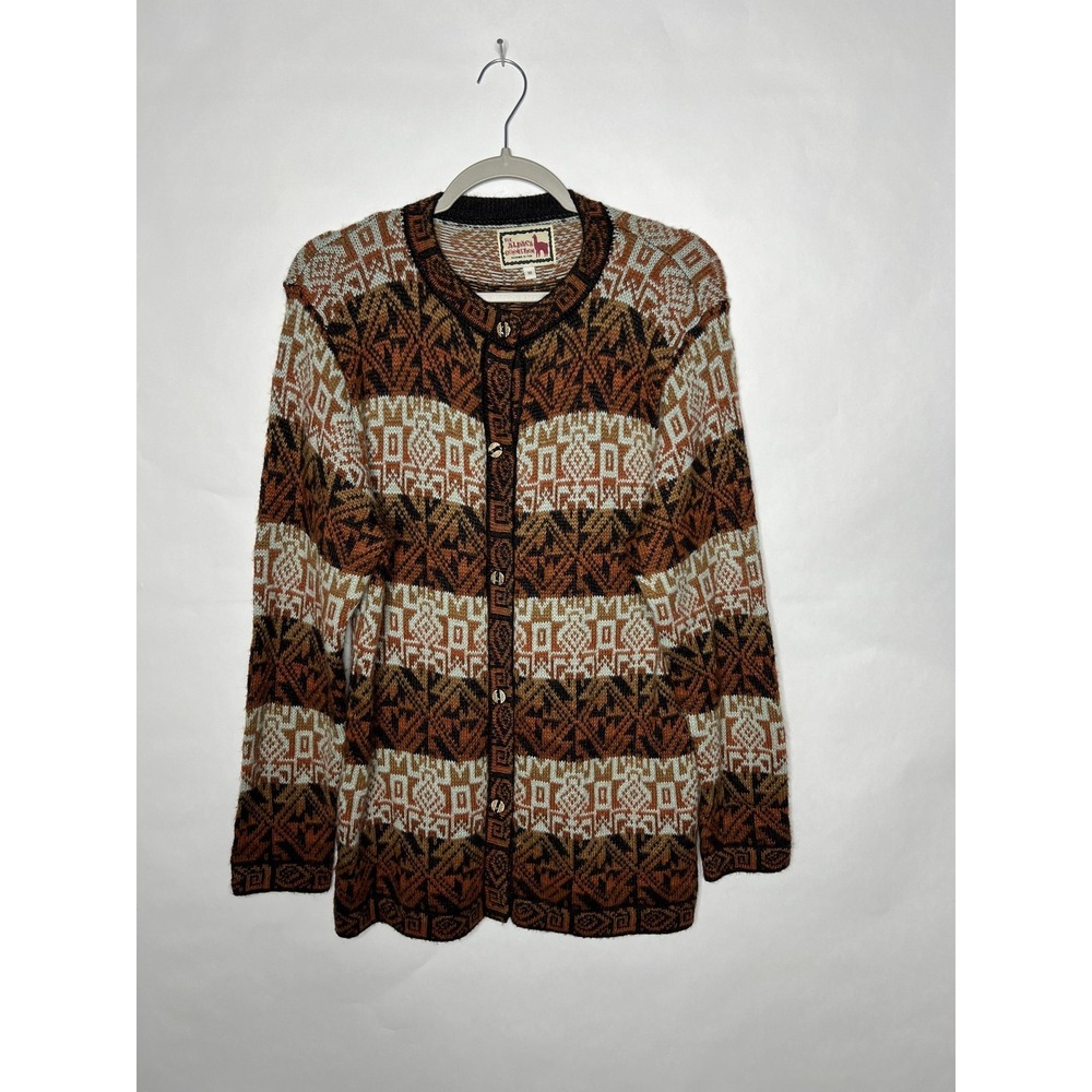 The Alpaca Connection Sweater Cardigan Womens Medium Multicolor Alpaca Peru
